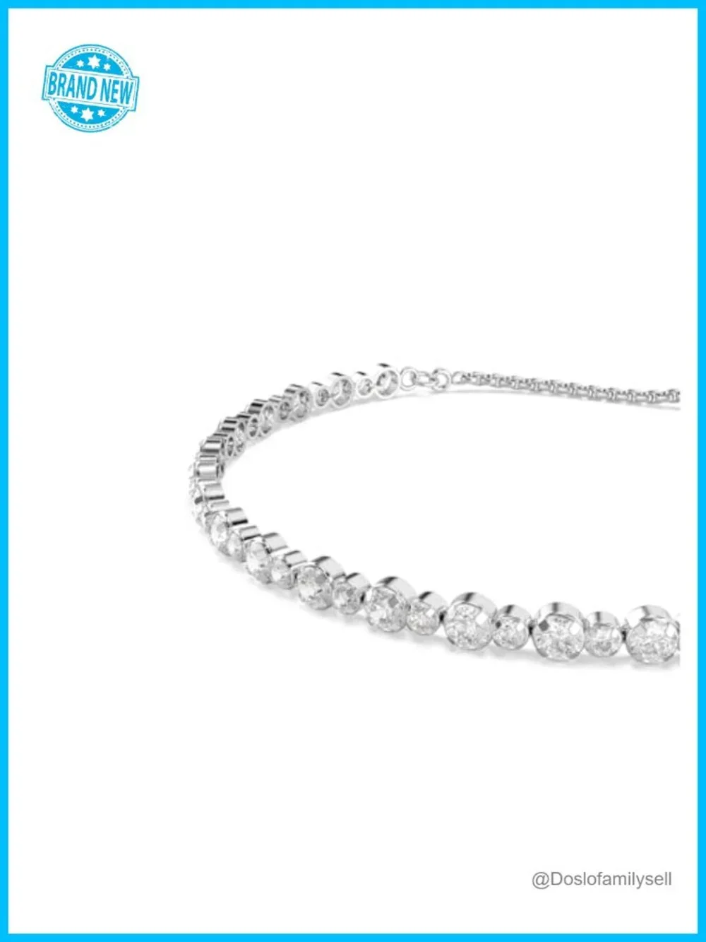 Matrix Tennis Soft Bracelet with Round Cut Crystals, Rhodium and Gold-Tone